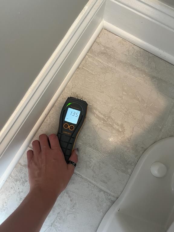 Technician checking moisture levels with a moisture meter in Little River, SC