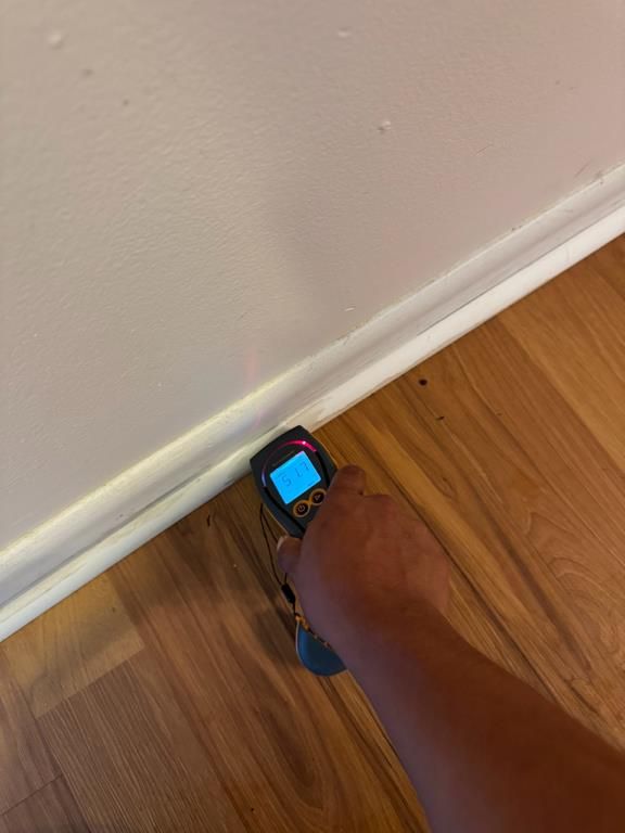 Technician checking moisture levels with a moisture meter in Pawleys Island, SC