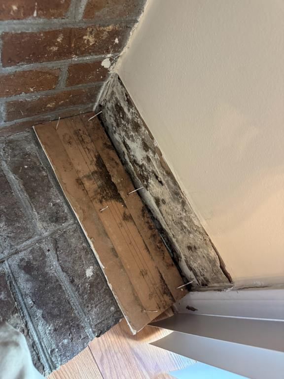 Damaged flooring removed during sewage backup cleanup in Conway, SC